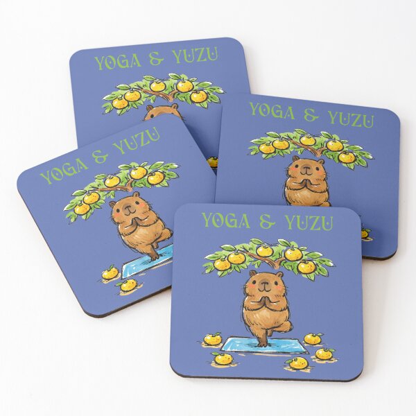 Item preview, Yoga & Yuzu Cute Capybara – Kawaii Zen Tree Pose Animal Art designed and sold by FIREDesignsPOD.