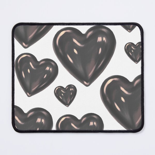 Item preview, Glossy Black Heart Pattern Aesthetic designed and sold by Theselinara.