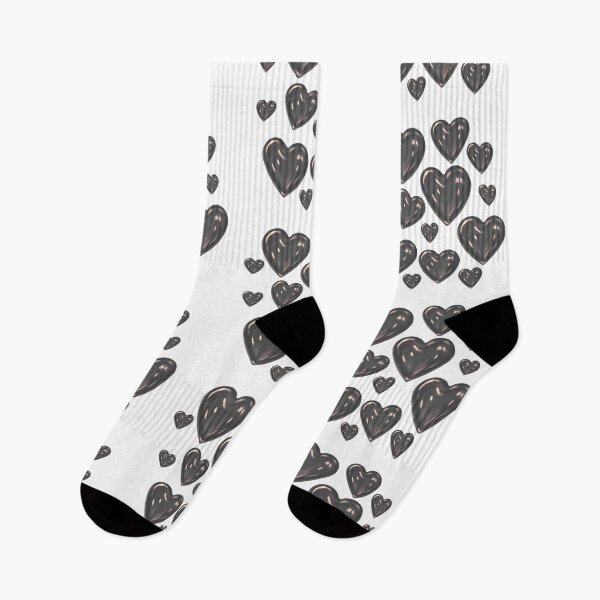 Item preview, Glossy Black Heart Pattern Aesthetic designed and sold by Theselinara.