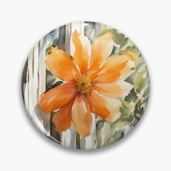 Item preview, Orange Flower and Fence designed and sold by CalmnessbyChoice.