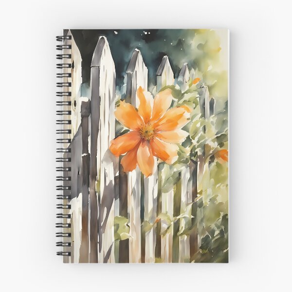 Item preview, Orange Flower and Fence designed and sold by CalmnessbyChoice.