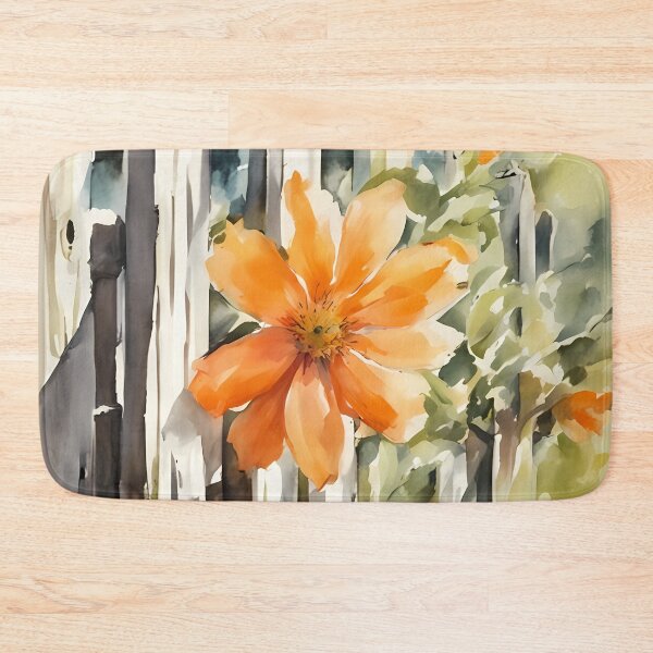 Item preview, Orange Flower and Fence designed and sold by CalmnessbyChoice.