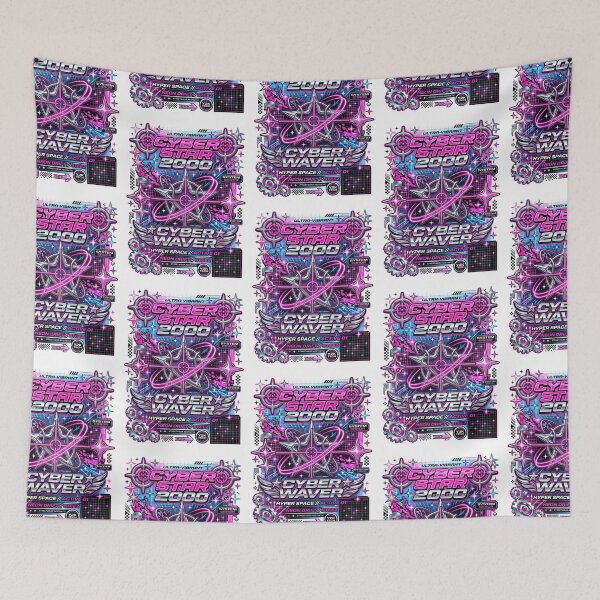 Item preview, Y2K Techno Retro Aesthetic Sparkles Cyber Stars designed and sold by PictoVibe.