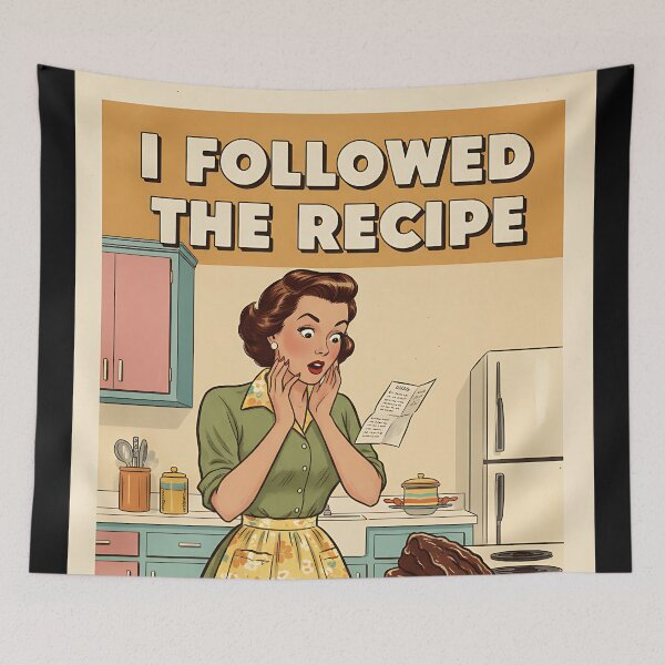 Item preview, The Recipe Was Wrong Vintage Retro Mom Joke designed and sold by Retro-Anime9.