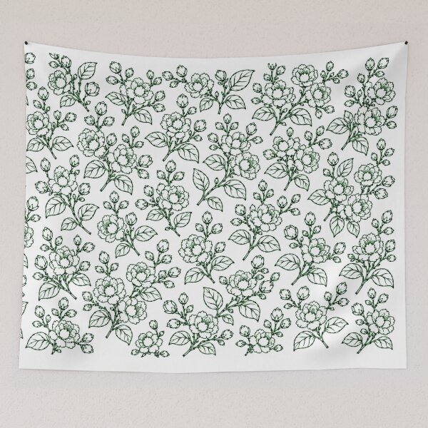 Aperçu de l'œuvre Bienvenue en Thaïlande | Motif Floral Ornement Jasmin Thaï Mignon créée et vendue par Beeform.