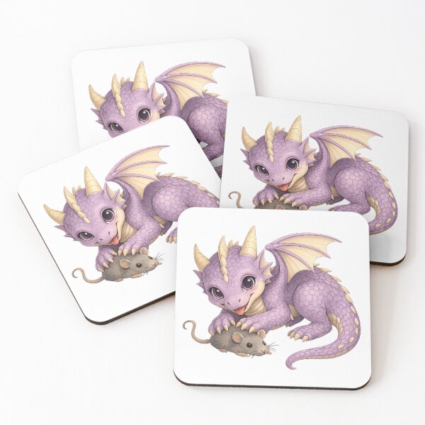 Item preview, Cute Purple Dragon and Mouse designed and sold by Hatchling Hollow.
