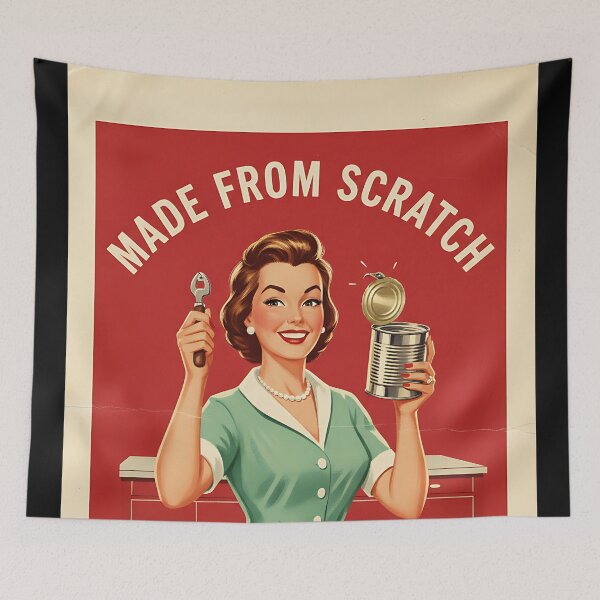 Item preview, Made From Scratch (I scratched Open The Can) Vintage Retro Mom Joke designed and sold by Retro-Anime9.