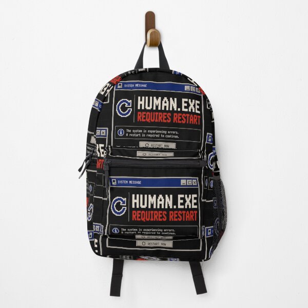 Item preview, Human.exe Requires Restart – Retro System Message Humor Design designed and sold by Mad Factory Designs.