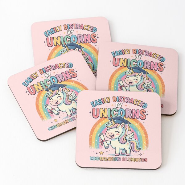 Item preview, Easily Distracted By Unicorns Funny Kids Graduation Unicorn Graduate Rainbow Gift designed and sold by Im-Ara.