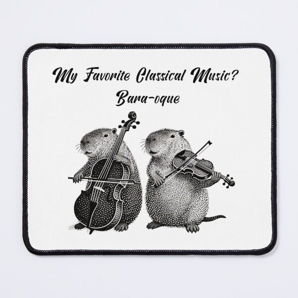 Item preview, Bara-oque Classical Music Meme – Vintage Capybara Orchestra Pun Art designed and sold by FIREDesignsPOD.