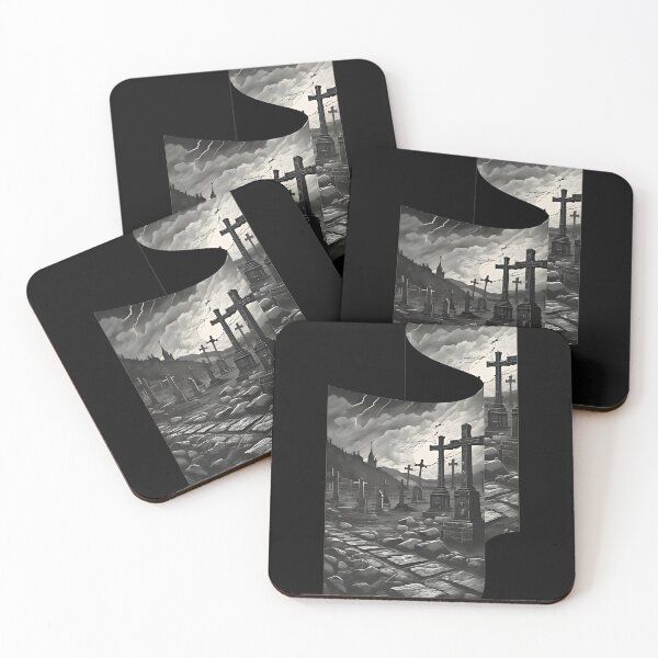 Item preview, Gothic Graveyard Stormy Night Cemetery Landscape designed and sold by DarkOriginArts.