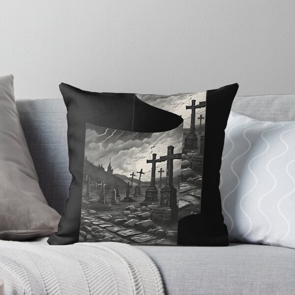 Item preview, Gothic Graveyard Stormy Night Cemetery Landscape designed and sold by DarkOriginArts.