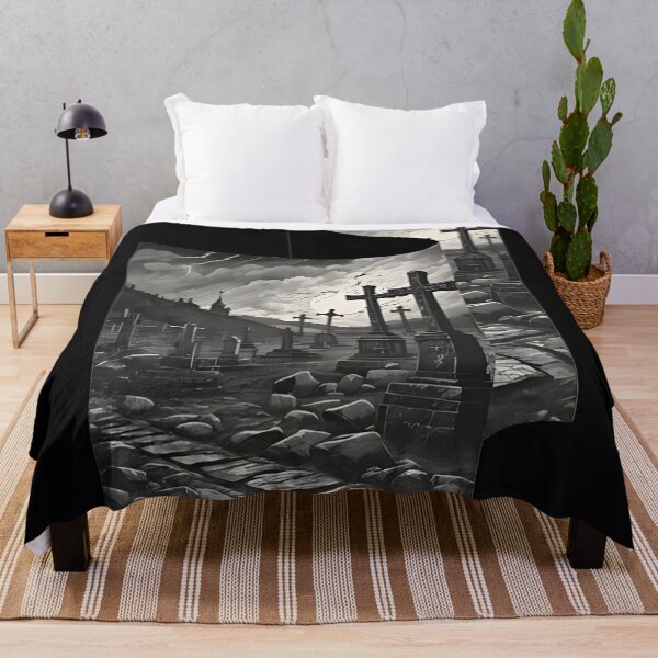 Item preview, Gothic Graveyard Stormy Night Cemetery Landscape designed and sold by DarkOriginArts.