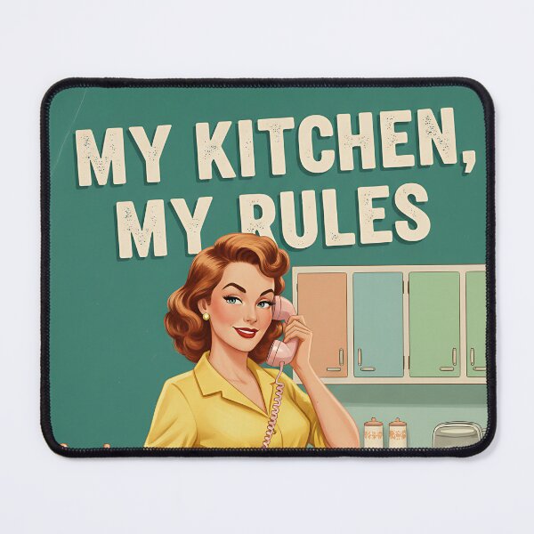Item preview, My Kitchen My Rules (We order pizza) vintage Retro Mom Joke designed and sold by Retro-Anime9.