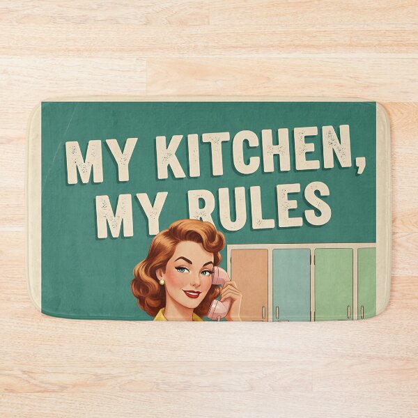 Item preview, My Kitchen My Rules (We order pizza) vintage Retro Mom Joke designed and sold by Retro-Anime9.