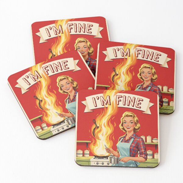 Item preview, I'm Fine Vintage Retro Mom Joke designed and sold by Retro-Anime9.