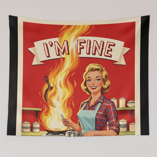 Item preview, I'm Fine Vintage Retro Mom Joke designed and sold by Retro-Anime9.