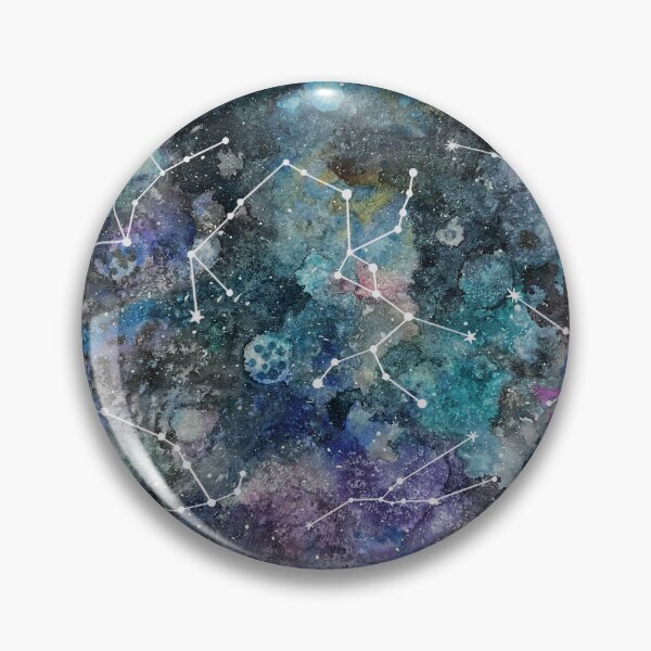 Item preview, Starry Night Sky | Watercolor Nebula Galaxy Space | Retro Constellation Zodiac Map designed and sold by Skayana.