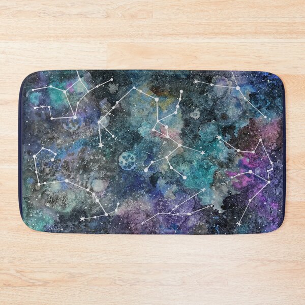 Item preview, Starry Night Sky | Watercolor Nebula Galaxy Space | Retro Constellation Zodiac Map designed and sold by Skayana.