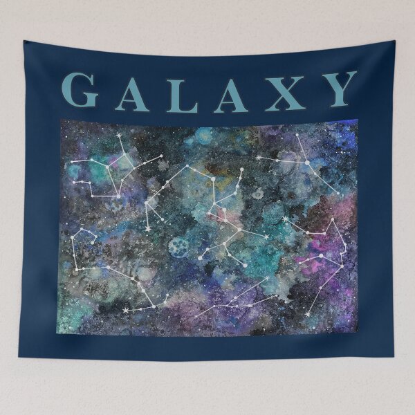 Item preview, Starry Night Sky | Watercolor Nebula Galaxy Space | Retro Constellation Zodiac Map designed and sold by Skayana.