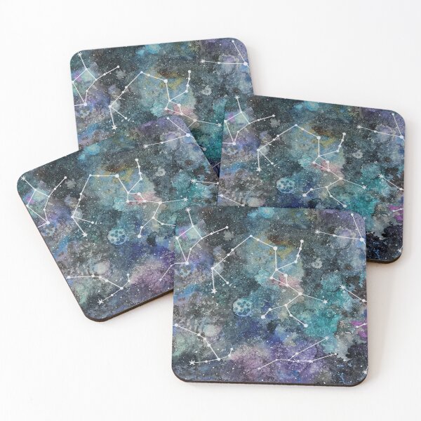Item preview, Starry Night Sky | Watercolor Galaxy Nebula | Retro Space Constellation Map |  Astronomy Research Department designed and sold by Skayana.