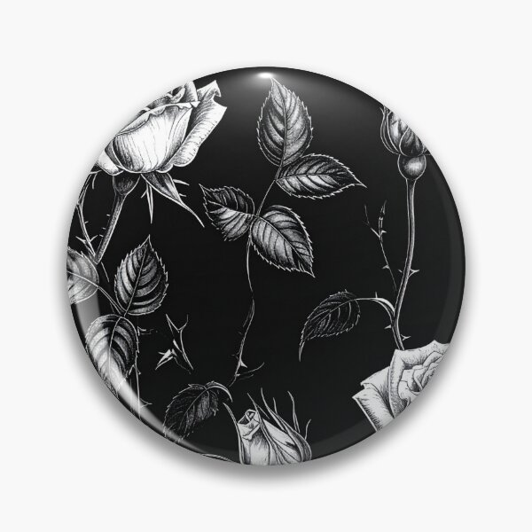 Item preview, Inverted White Gothic Rose Black Background Seamless Pattern designed and sold by Grainwork.