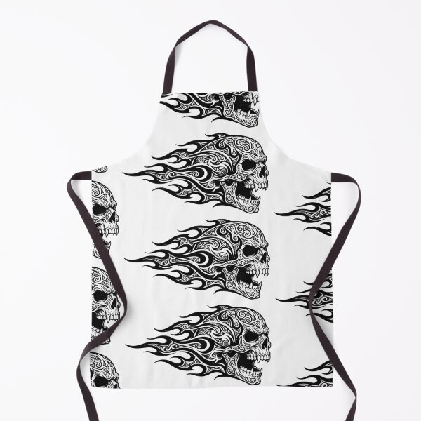Item preview, Intricate Tribal Filigree Scream Skull & Flames Tattoo Art designed and sold by Skulls & Calaveras.