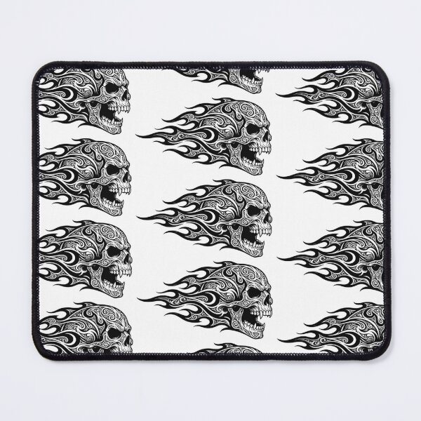 Item preview, Intricate Tribal Filigree Scream Skull & Flames Tattoo Art designed and sold by Skulls & Calaveras.