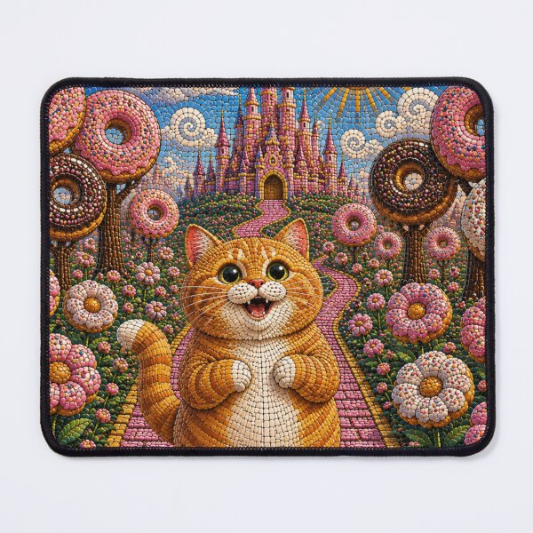 Item preview, Overwhelmed Ginger Cat in a Donut Paradise Dreamscape designed and sold by Mindworx21.