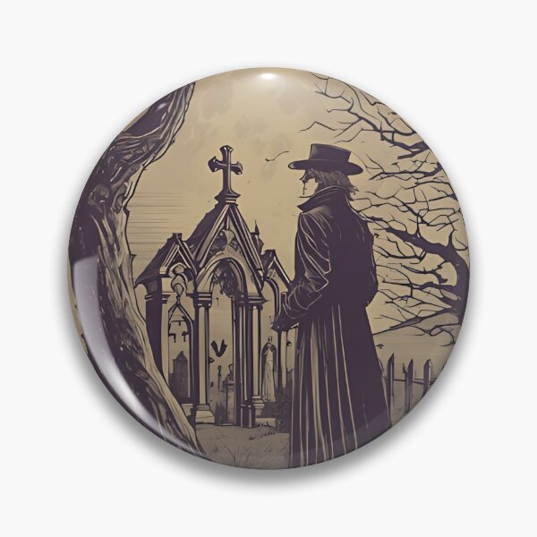 Item preview, Vintage Gothic Vampire Graveyard Full Moon Victorian Horror designed and sold by DarkOriginArts.
