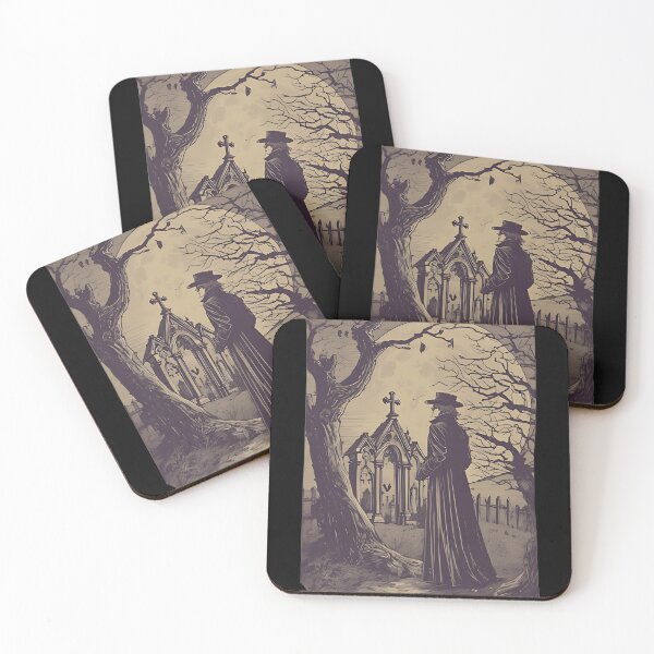 Item preview, Vintage Gothic Vampire Graveyard Full Moon Victorian Horror designed and sold by DarkOriginArts.