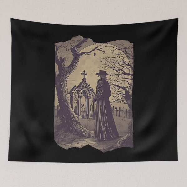 Item preview, Vintage Gothic Vampire Graveyard Full Moon Victorian Horror designed and sold by DarkOriginArts.