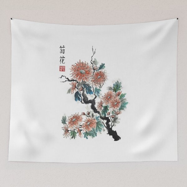 Item preview, Oriental Chrysanthemum Flowers | Asian Botanical Art designed and sold by Skayana.
