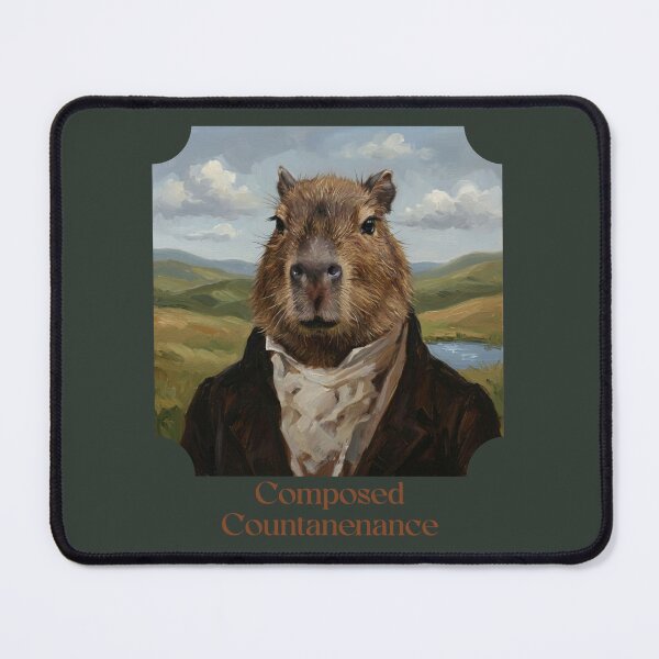 Item preview, Title  Composed Countenance Victorian Capybara – Distinguished Gentleman Vintage Portrait Meme designed and sold by FIREDesignsPOD.