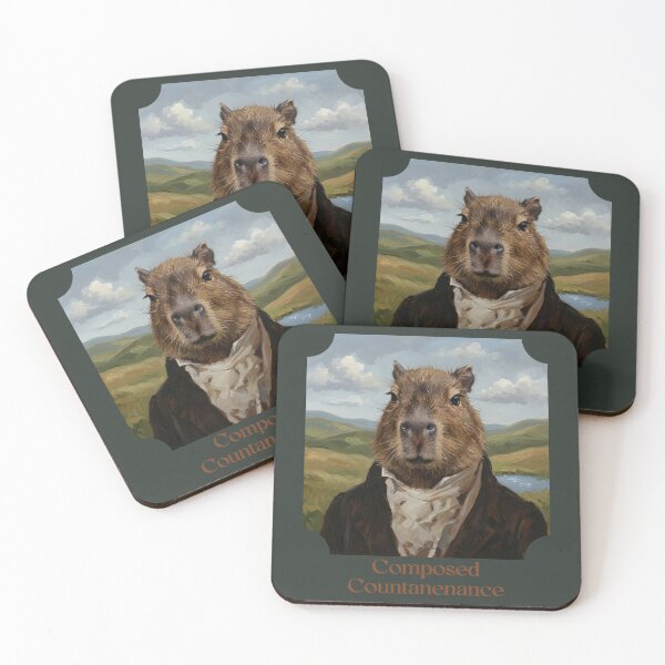 Item preview, Title  Composed Countenance Victorian Capybara – Distinguished Gentleman Vintage Portrait Meme designed and sold by FIREDesignsPOD.