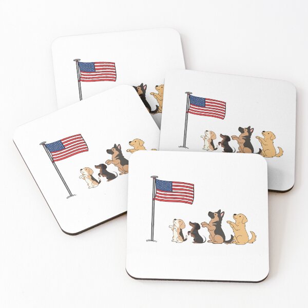 Item preview, Dogs saluite the American Flag designed and sold by crittersitter.