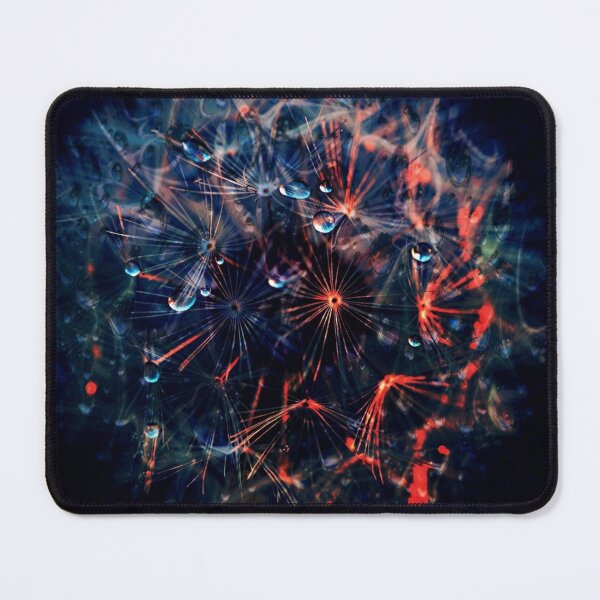 Item preview, Dandelion Galaxy | Dark Macro Blue Red Flower Art Print designed and sold by WitchyBotanicaArt.