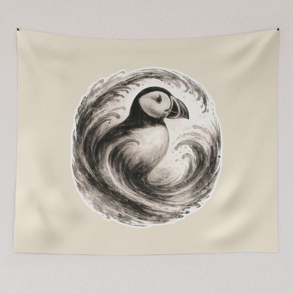 Item preview, Puffin Ink Wave Circle designed and sold by ChirpInc.