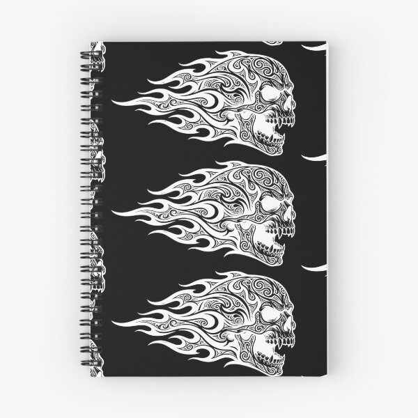 Item preview, Intricate Tribal Filigree Scream Skull & Flames Tattoo Art White designed and sold by Skulls & Calaveras.
