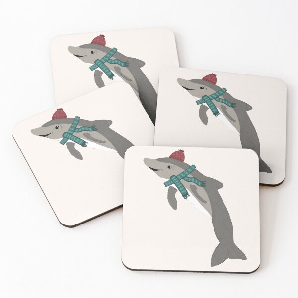 Item preview, Cute Dolphin in Winter Scarf and Hat, Whimsical Ocean Animal Art, Gift for Dolphin Lovers and Marine Life Fans designed and sold by studiosunanda.