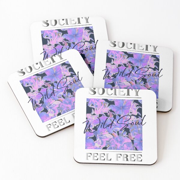 Item preview, Society Wild Soul Feel Free Purple Floral Aesthetic T-Shirt designed and sold by Atique Creations.