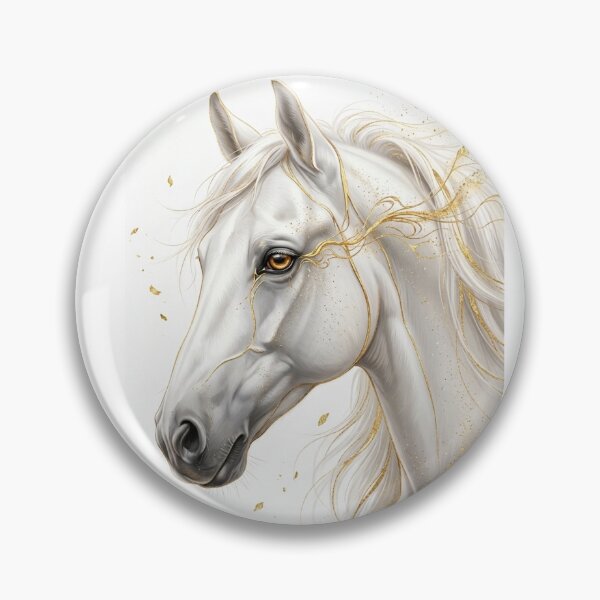 Item preview, White Horse Golden Accents Luxury Art designed and sold by OneCklick.