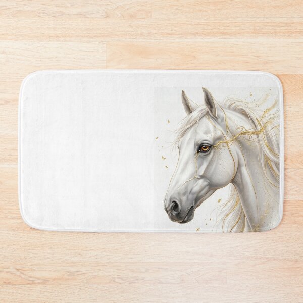 Item preview, White Horse Golden Accents Luxury Art designed and sold by OneCklick.
