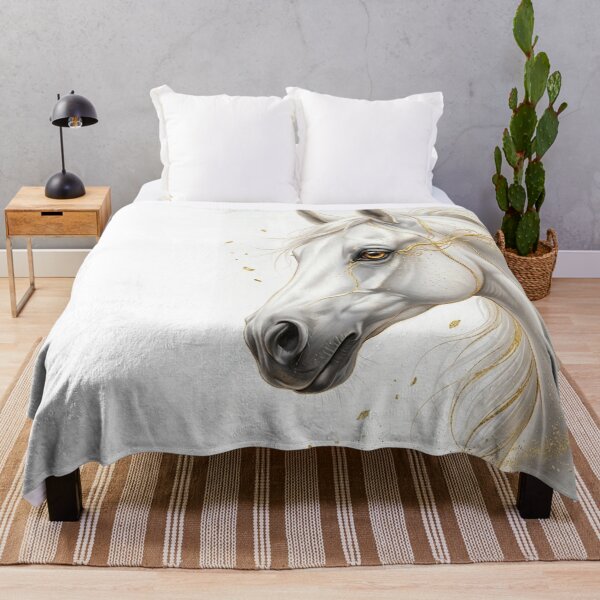 Item preview, White Horse Golden Accents Luxury Art designed and sold by OneCklick.