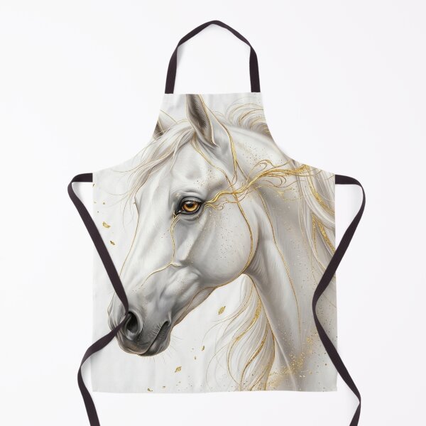 Item preview, White Horse Golden Accents Luxury Art designed and sold by OneCklick.
