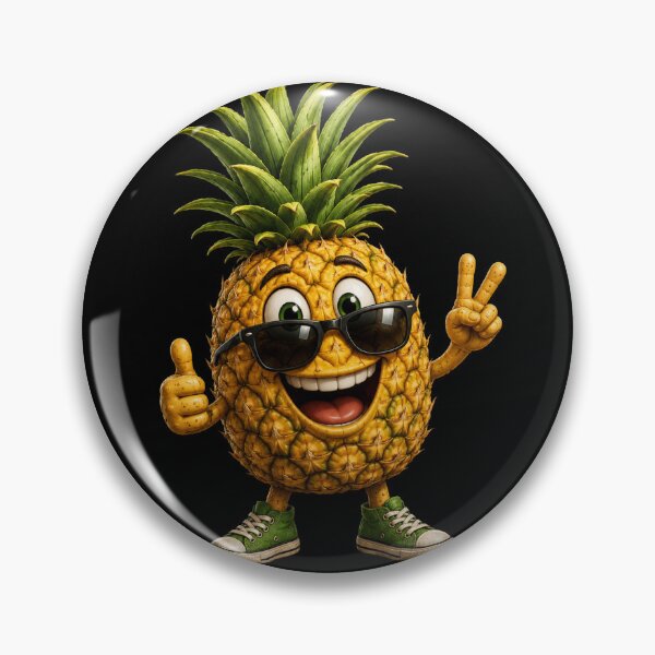 Item preview, Happy Pineapple Vibes – Cute Smiling Tropical Fruit Cartoon Design designed and sold by MargaretaArt.