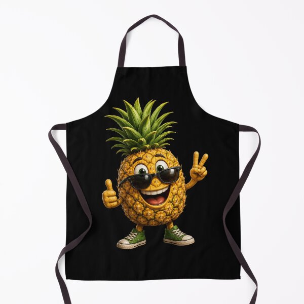Item preview, Happy Pineapple Vibes – Cute Smiling Tropical Fruit Cartoon Design designed and sold by MargaretaArt.