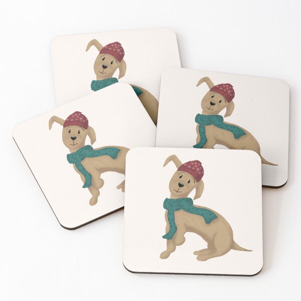 Item preview, Cozy Dog in Winter Scarf and Hat - Gift for Dog Lovers and Pet Parent designed and sold by studiosunanda.