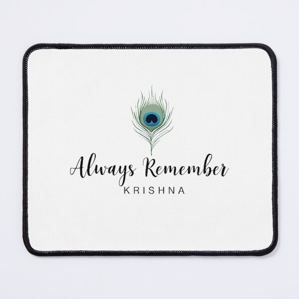 Item preview, Always Remember Krishna – Peacock Feather Devotional Quote | Bhakti Sticker & T-Shirt designed and sold by Nene's design.