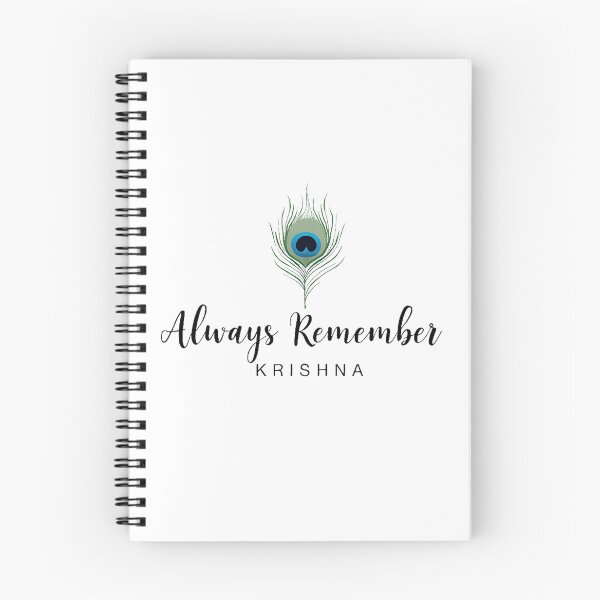 Item preview, Always Remember Krishna – Peacock Feather Devotional Quote | Bhakti Sticker & T-Shirt designed and sold by Nene's design.
